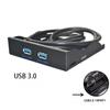 Dual USB HUB USB3.0 19Pin USB 2.0 9Pin for PC Case Front Panel 3.5inch Floppy Bay USB Cable Adapter Expansion Converter Backet