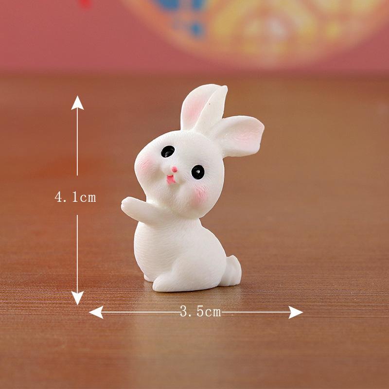 Cute Micro-landscape Mid-Autumn Festival Little Rabbit MooncakeGarden Decoration AccessoriesDesktop Car Resin Small Ornaments
