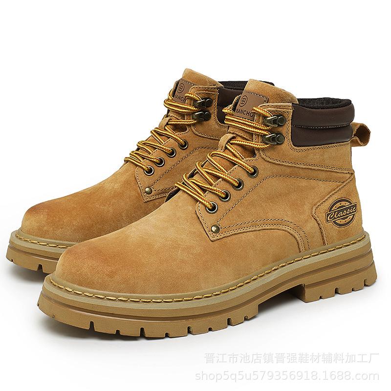 

Европейская станция ретро локомотив ботинки Мартин мужские высококачественные из первого слоя свиной кожи взрыв толстая подошва рабочие короткие ботинки ботинки горчичного цвета 40 коричневый