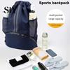 Sports Backpack Drawstring Gym Bag Soccer Basketball Organizer with Separate Shoe Compartment Large Capacity Waterproof Design