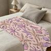 Flannel Fleece Throw Blanket Soft Cozy, Starfish Seashell Pattern, Machine Washable Warm Blanket for Home Office Napping, Christmas Halloween Decor