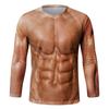 Funny Fake Muscle Graphic T Shirt Men's Long Sleeve T-Shirt New Arrival Sports 3D Printed Tshirt Casual Spring Running Tees Tops