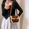 Premium Texture Retro Plush Bag Women's 2025 New Autumn and Winter Versatile Messenger Bag Fashionable Shoulder Small Square Bag