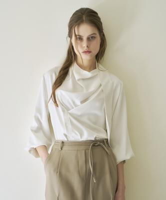 Eima Tie Asymmetrical Blouse_3Color