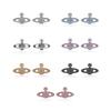 Eleganti Orecchini a Bottone Saturno con Strass per Donna - Design di Nicchia Light Luxury