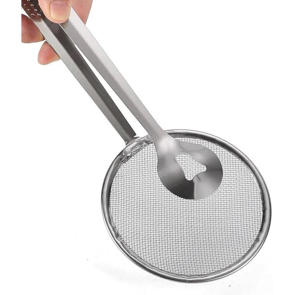 Stainless Steel Multi-Functional Kitchen Tongs with Built-in Strainer Spoon - Ergonomic, Heat-Resistant, and Durable Tool for Cooking and Serving