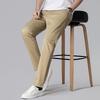 2026 Spring/Summer Men's Slim Fit Casual Pants with Half Elastic Waist - Korean Style, Straight Leg, Versatile for Middle-Aged Men.