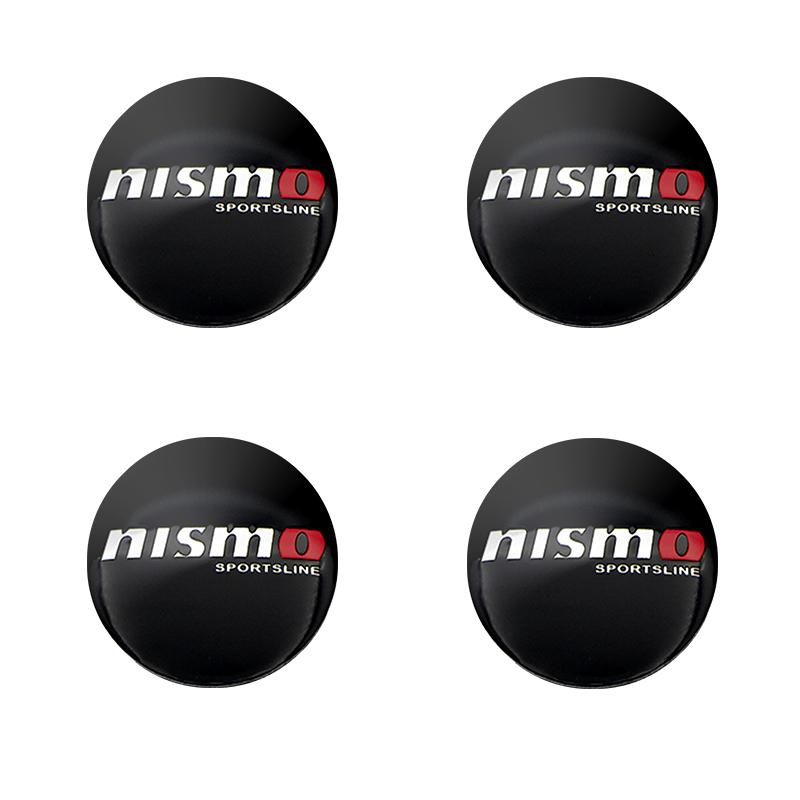 

4Pcs Car Emblem Wheel Hub Center Cap Sticker Rim Badge Cover For Nismo Tiida Teana Skyline Juke X-trail Almera Qashqai Goods