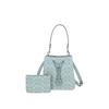 Rowan 22 Markenlogo Klassische Kunstleder Eimer Tasche Handtasche Klein Damen Hellblau