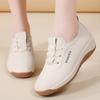 Natural Platform Chunky Casual Sneakers Women's 3cm Comfy Leather Moccasins Fashion Hook Lace-Up Vulcanized Shoes