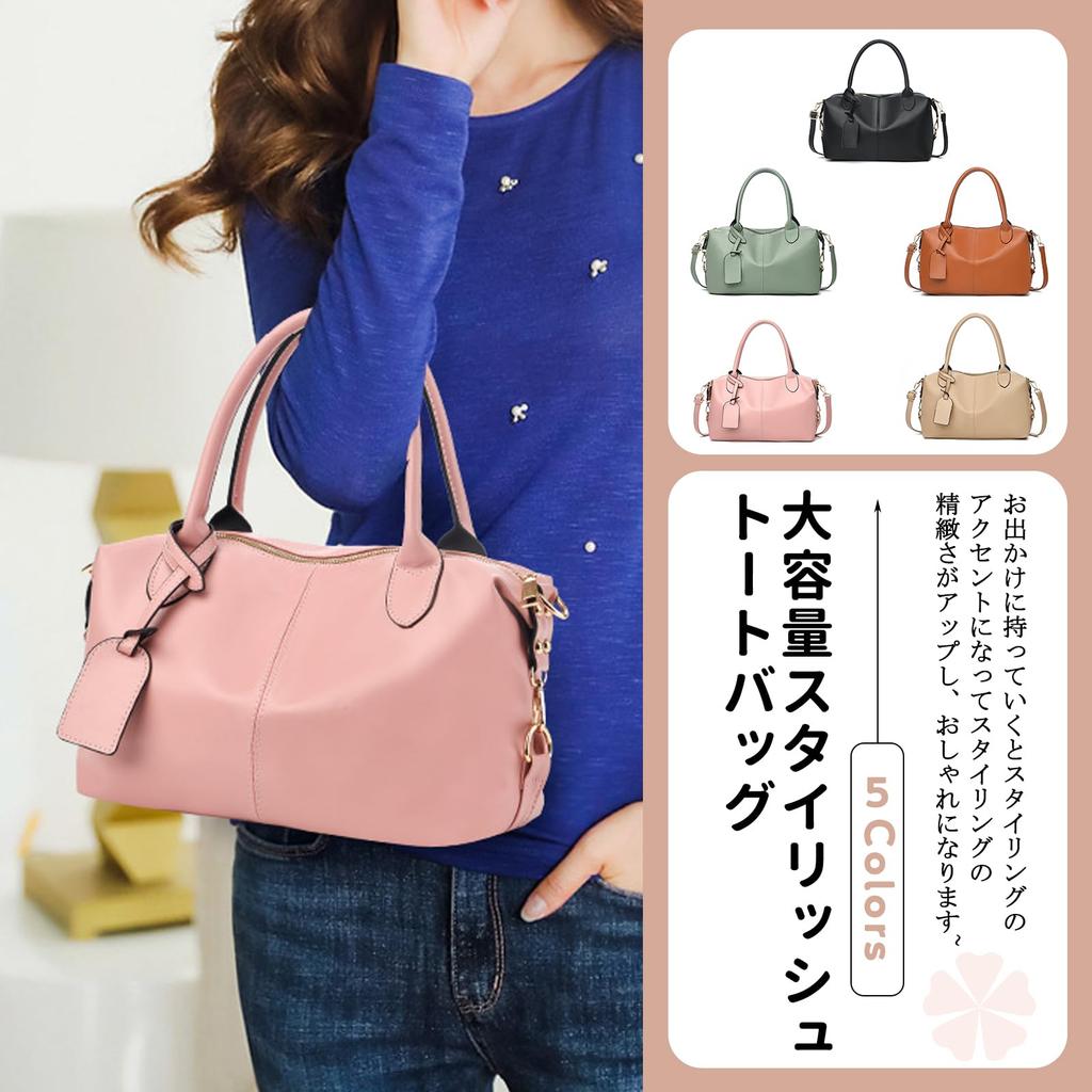NICOLE & DORIS Women's 2-Way Boston Bag, HandbagShoulder Bag, Popular, Double-Layer Design, Large Capacity, Multiple Pockets, Detachable Strap,