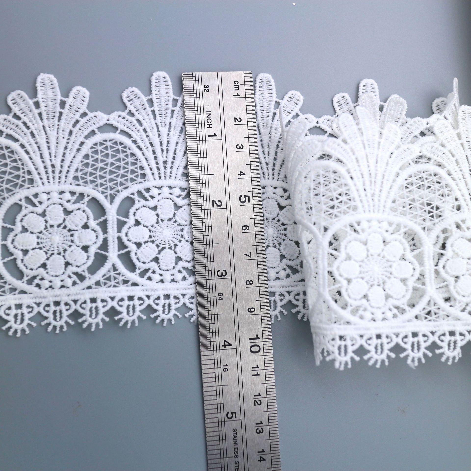 Молочный шелк Штрихкод Домашние украшения Одиночная волна, Вышитое кружево Аксессуары для одежды Водорастворимое вышитое кружево WM41118