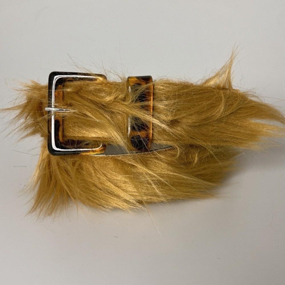 Adjustable Fluffy Waist Belt Versatile Design Vintage Waist Seal Faux Fur Waistband  Rave