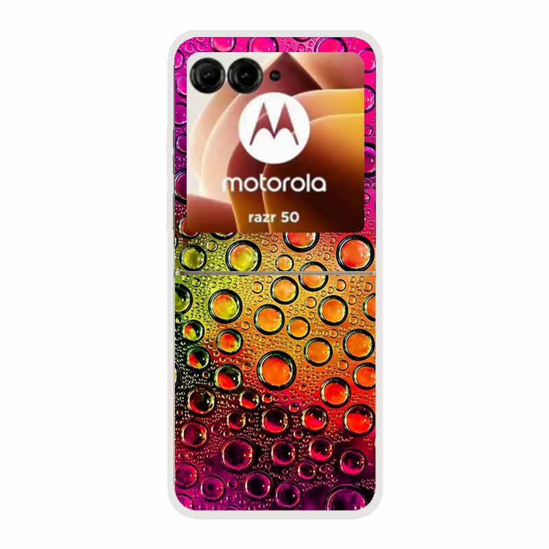 For Motorola Razr 50 Ultra Case Plastic Hard Painted Cartoon Transparent Back Cover Case for Motorola Razr 50 5G Hard PC Case 50