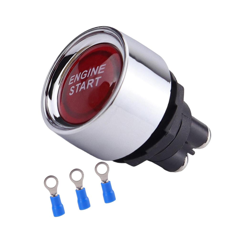 Engine Start Push Button Switch 50A 12V ABS Material Automatic Reset LED Indicator for Truck Tractor ATV UTV Generator