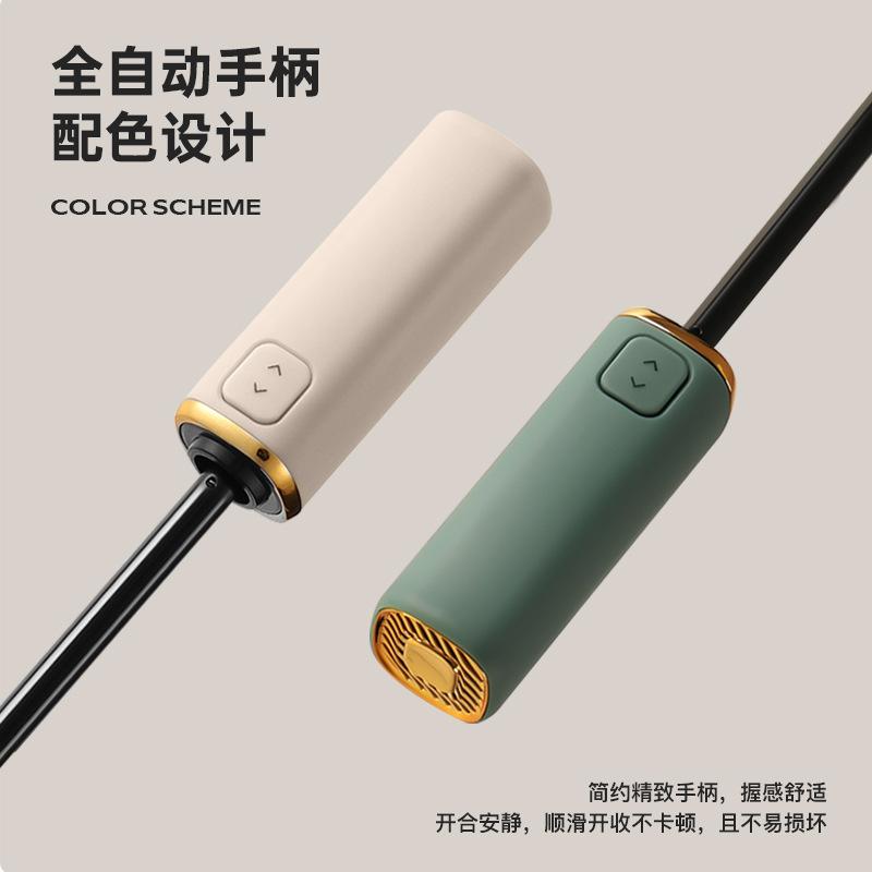 Premium three-fold umbrella lettering 10-bone automatic umbrella folding vinyl sunscreen umbrella umbrella gift wide