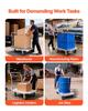 Platform Truck, 907.18 Kg Capacity, Heavy Duty Steel Flatbed Cart with Swivel Wheels and Handle, Foldable Platform Hand Push Truck Dolly, for