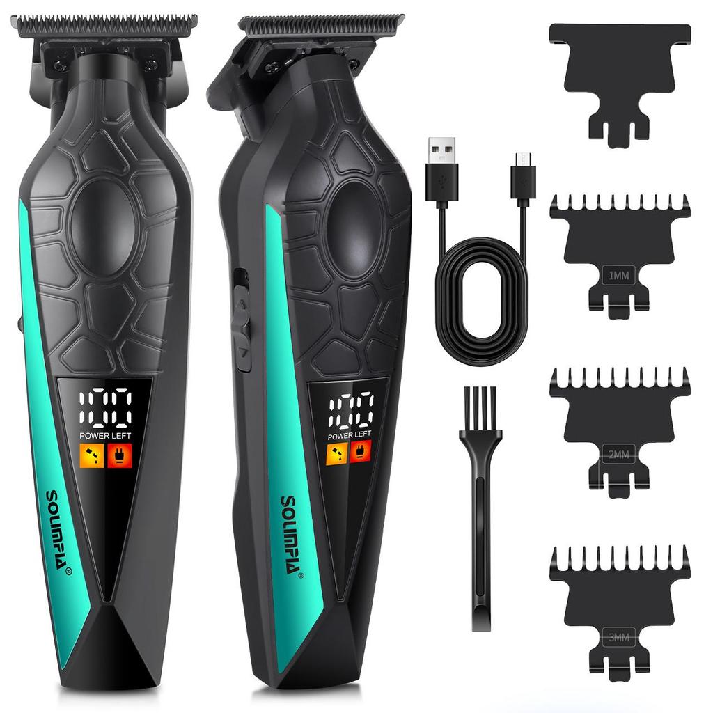 Solimpia Barber Haarschneider Professionelle Haarschneidemaschine Wiederaufladbarer Elektrischer Bartschneider Rasierer Nass und Trocken Haarschnitt