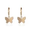 Retro New Trendy Exaggerated Punk Metal Angel Wings Pendant Hook Earrings for Women Simple Geometry Earring Party Jewerly Gift
