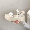 European station 2025 summer new thick-soled muffin temperament sandals women's fashion word sandals open-toe trendy
