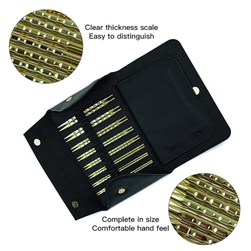 8 Paar austauschbare Rundstricknadeln zum Häkeln 3,5 MM - 8,0 MM Stricknadeln aus Edelstahl mit Etui