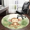 1PC Monkey Jungle Non-Slip Floor Round carpet, Office, family, bedroom, Large Area Rug Indoor Rugs,  Durable Polyester-Z0417