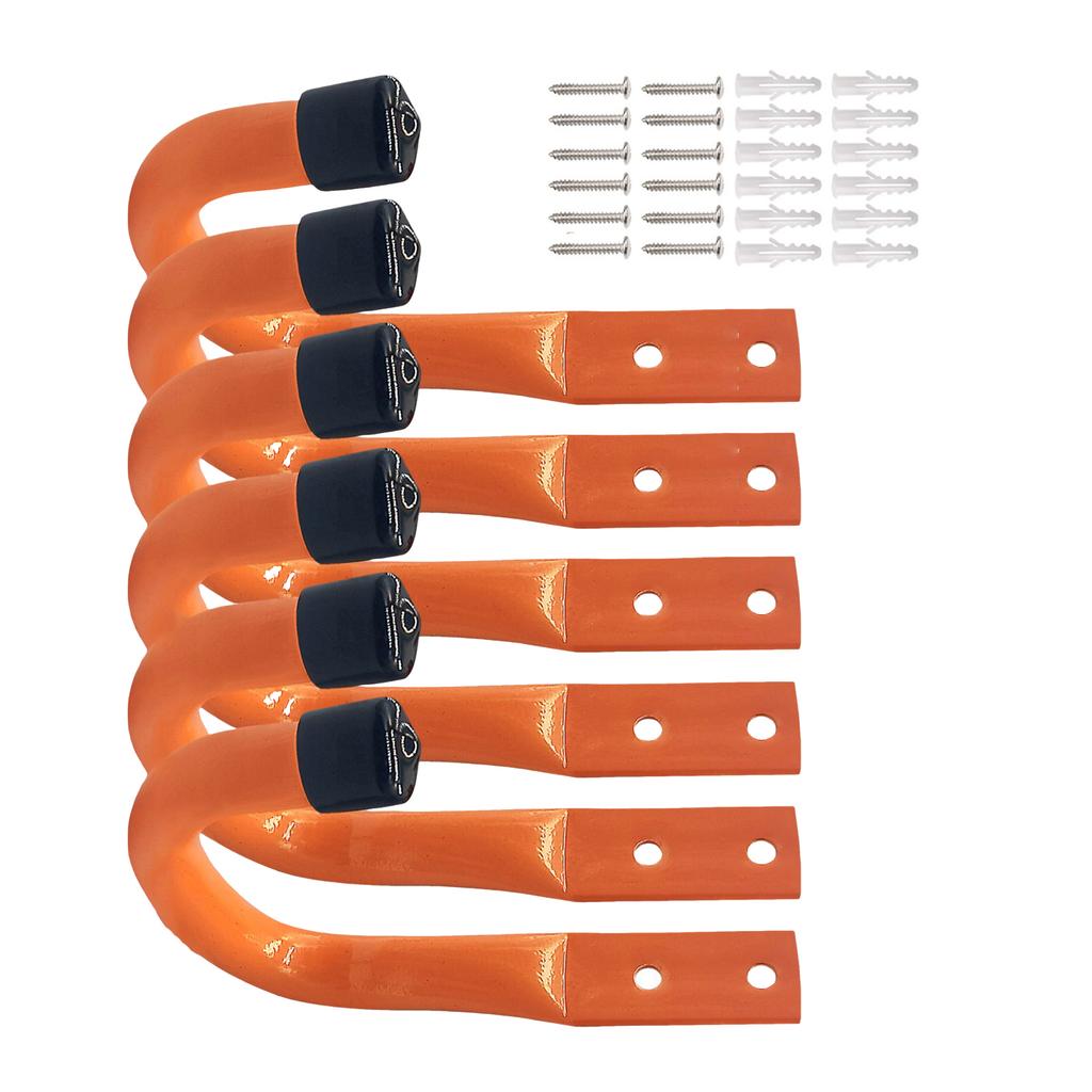Pack of 6 Utility Garage Hooks with Strong Load Capacity Wall Mount Hook Simple Installation for Hanging Bikes & Tools