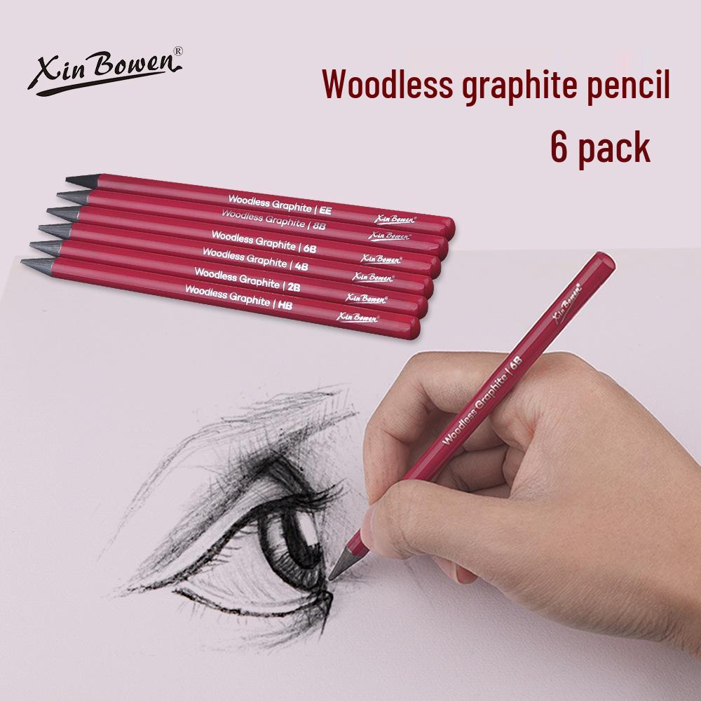 Graphite Charcoal Pencil Set - 6 Pieces: Hard, Medium & Soft for Art, Students & Sketching