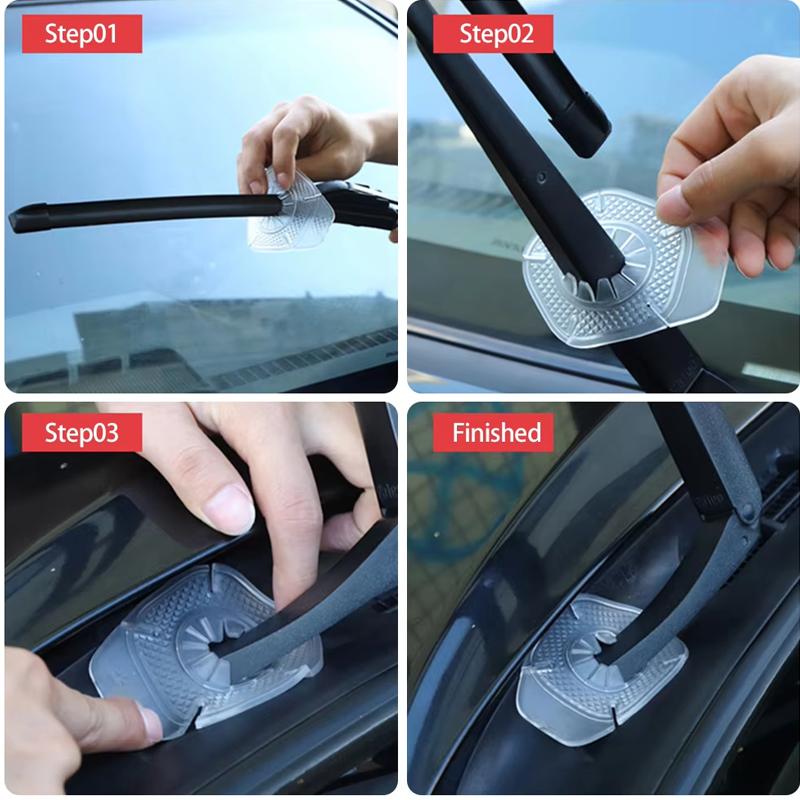 2pc Car Wiper Arm Protective Car Windshield Wiper Hole Silicone Protective Cover Dustproof Sleeve Leaves Debris Prevention Cover