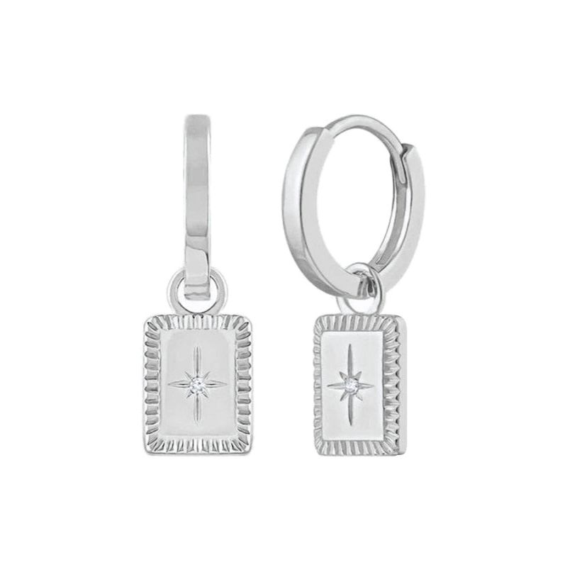 925 Silver Needle Vintage Geometric Pendant Earrings Round/Square/Shell Earrings for Women Fashion Jewelry Pendientes