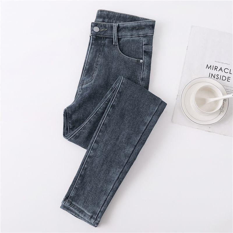 Women s High-Waisted Fleece-Lined Stretch Skinny Jeans 25 (70-80 kg)