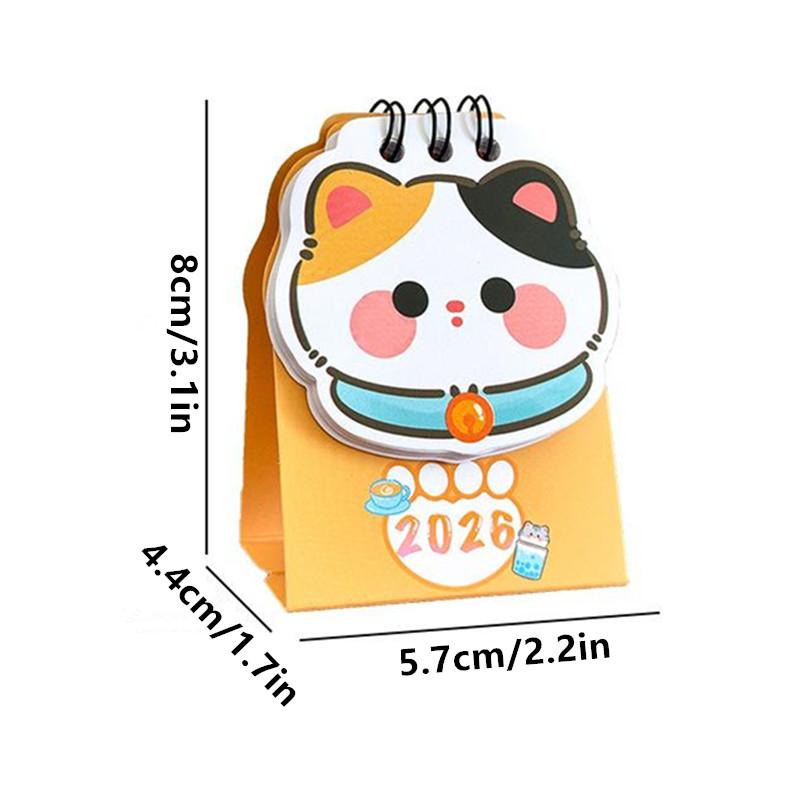 2026 Year Cartoon Cat Desktop Mini Desk Calendar Clock In Program Student Rewards Creative Gifts June 2025-December 2026