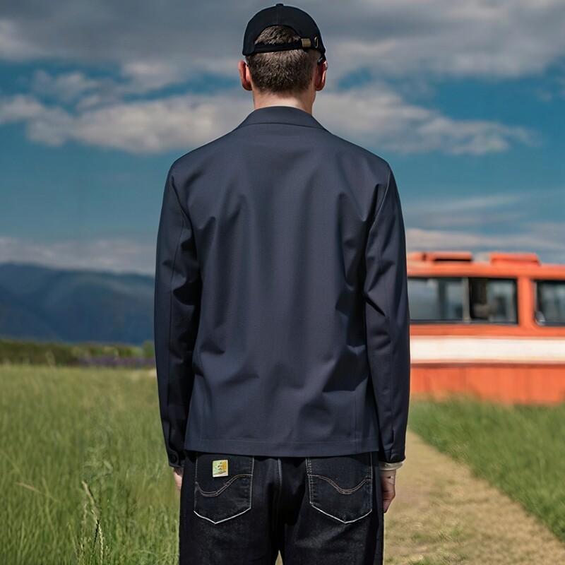 Spring Outdoor Casual Stand Collar Jacket Versatile Simple Short Men's Executive Jacket Slim Zipper Jacket