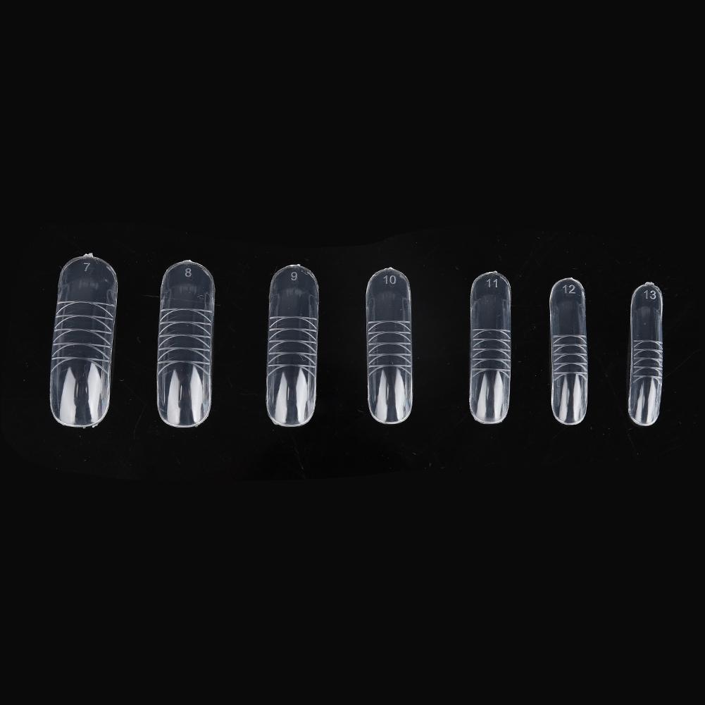 140pcs Dual System Form Extension False Nail Tips Nail Art Tips UV Gel DIY 12 Sizes with Lines