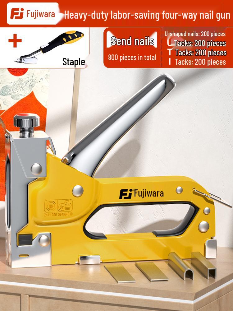 Fujiwara Manual & Pneumatic Nail Gun for Woodworking and Bookbinding