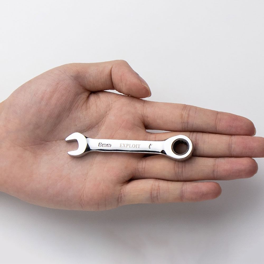 1Pcs Reversible Combination Ratchet Socket Spanner 6-19mm Nut Repair Tool Stubby Single Wrench