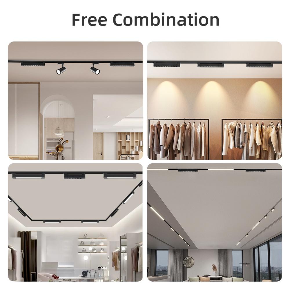 Set Led Magnetic Track Light 110v 220v Track Lamp10W 20W 30W 40W Track Spotlight Lighting Fixture for Home Room Clothing Store