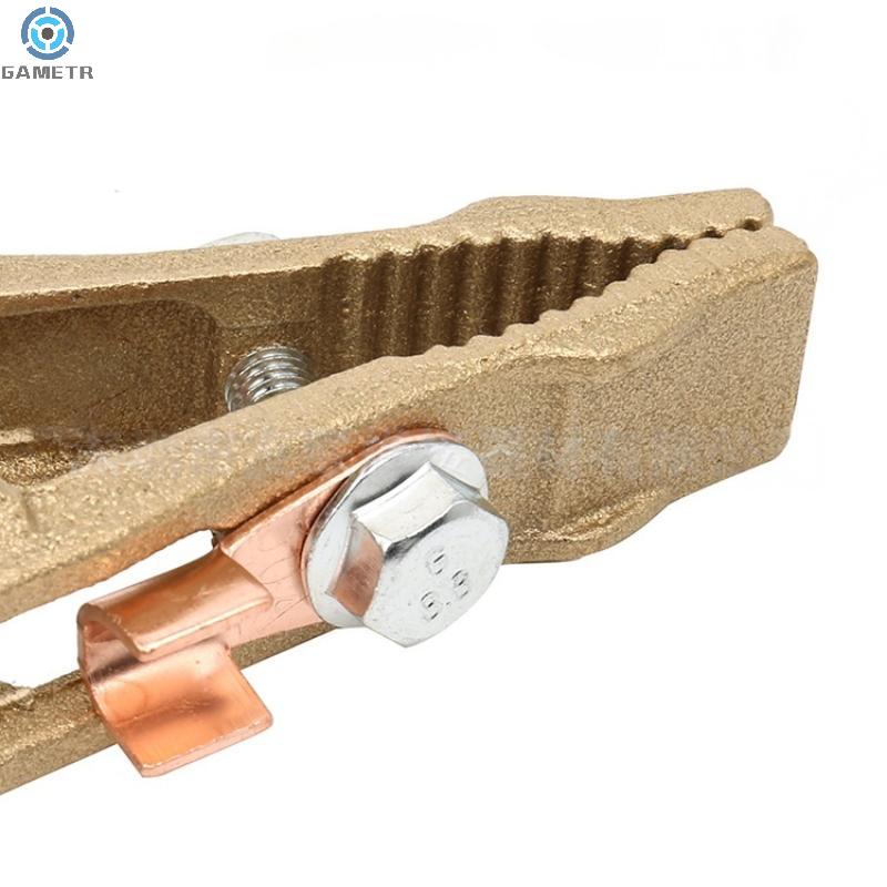 1Pc High Conductivity 260A Brass Earth Clamp for Argon Arc Welding, A Shape Electrical Plier