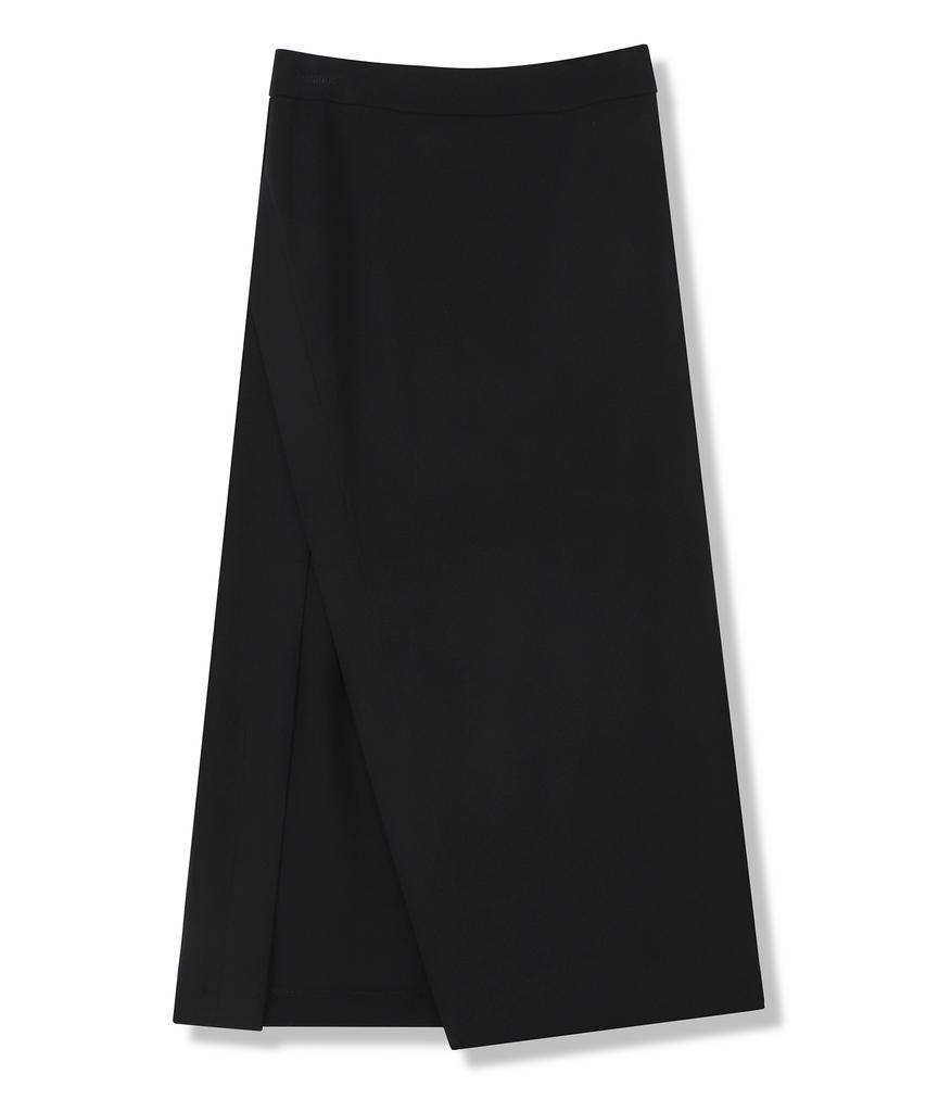 Viva Sers La Oblique Slit Long Skirt Black