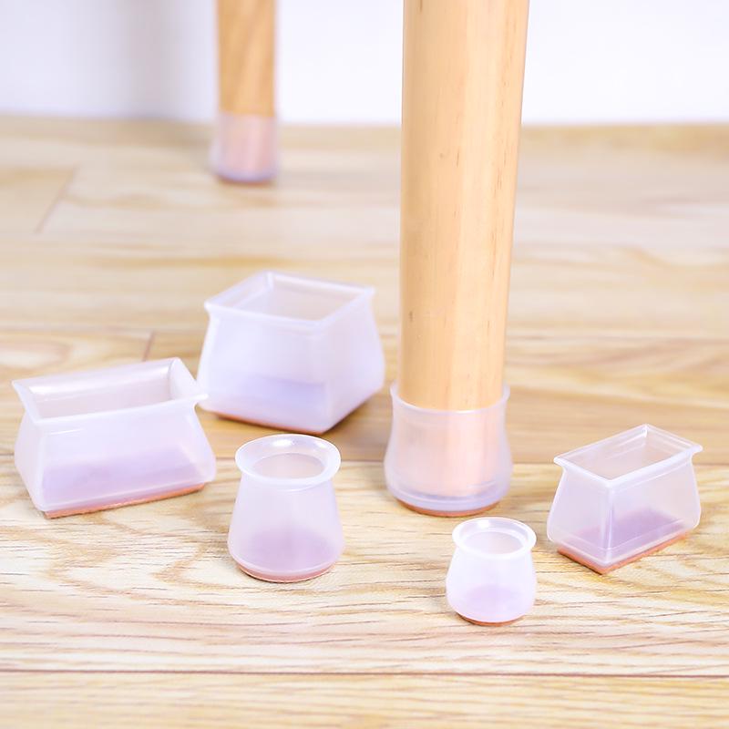 Silent Silicone Solid Wood Chair Leg Protectors, Thickened Wear-Resistant Elastic Covers for Stool, Table, and Chair Legs.
