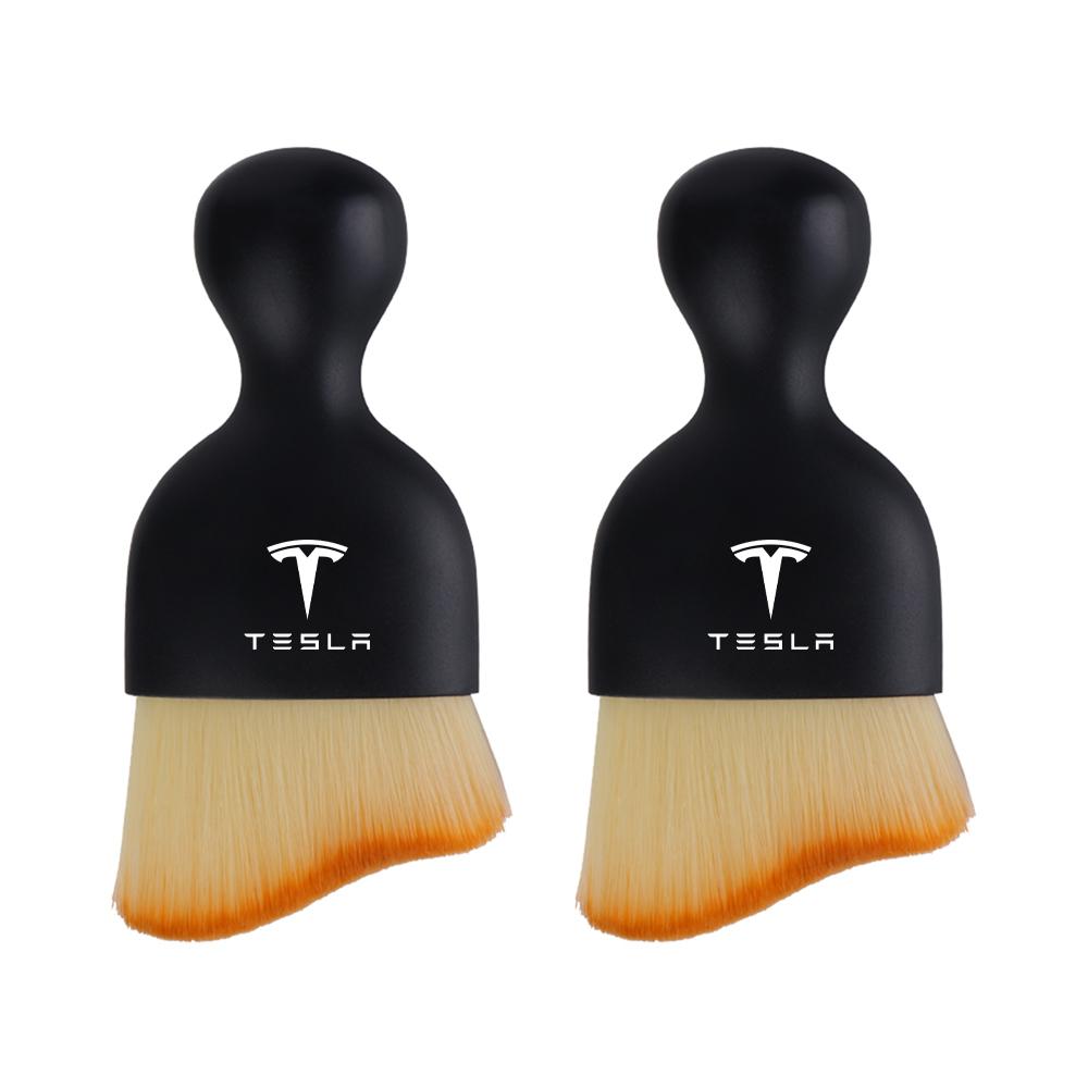 ALW1 Car Cleaning Soft Brush Tool Air Outlet Gap Dust Remover Accessories For Tesla Model 3 Y S X Juguete SpaceX Roadster Cybertruck