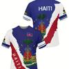 Męski T-shirt 3D z nadrukiem o tematyce Haiti, na lato i wiosnę, casualowy z krótkim rękawem, modny, sportowy, nowość, top na co dzień
