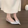 Fashion 2025 Summer New Fashion Low Heel Shoes Pointed Toe Shallow Women Shoes Dresses Wedge Heel Shoes  Women Sandals