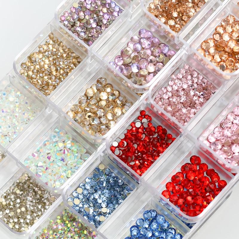 Glitter Rhinestones AB-Flat Back Shiny Stones Nail Art Decoration Mixed Sizes Nail Gems Crystal Strass Accessories