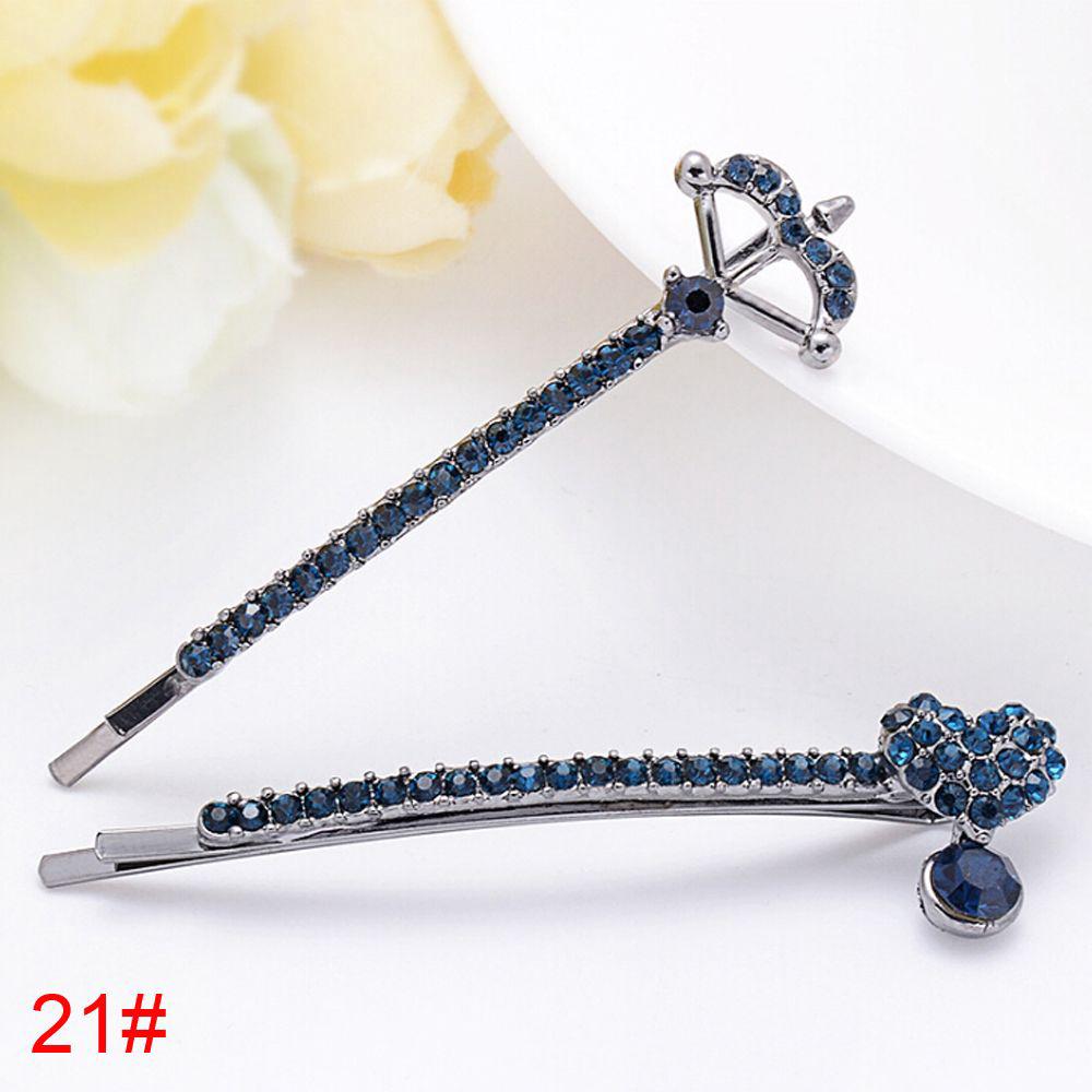 Flowers Shaped Women Girls Barrette Hairpin Bling Headwear Edge Clamp Crystal Rhinestone Hair Clip