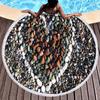 Various Stone Print Round Beach Towel,Microfiber Sand-proof Beach Blankets,Absorbent Quick-dry Pool Towels,Portable Picnic Mats