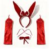 Christmas bunny girl cute red rabbit ear headband for women, autumn and winter headband, cartoon rabbit ear hair accessory
