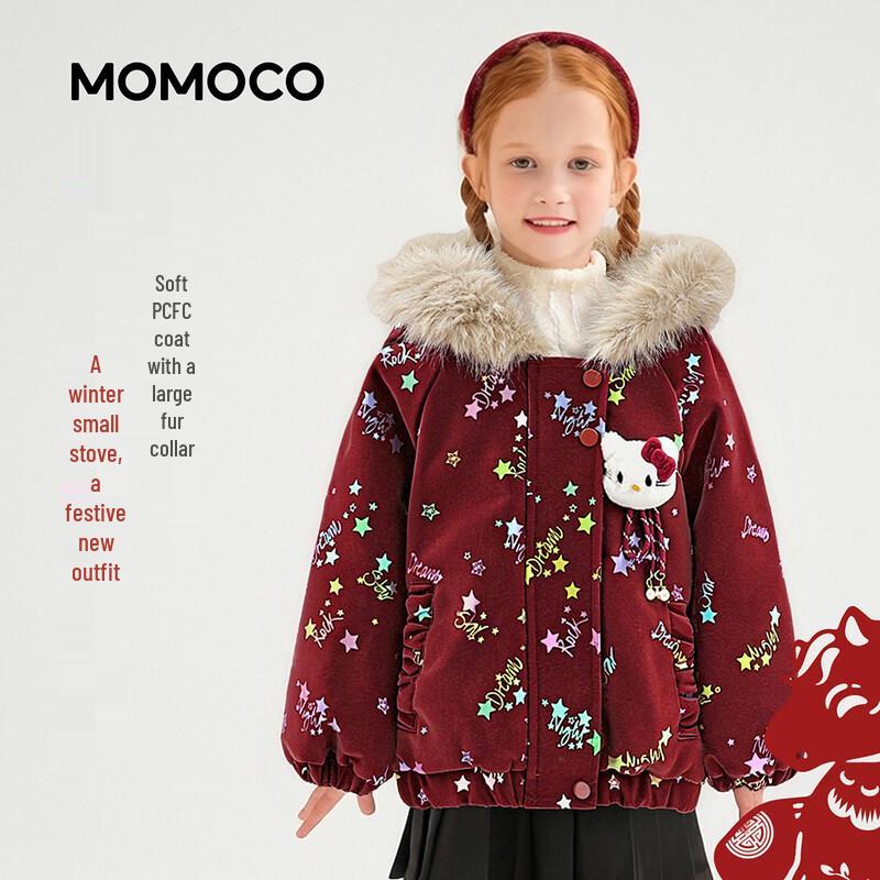 Зимнее праздничное плюшевое пальто для девочек MOMOCO 130