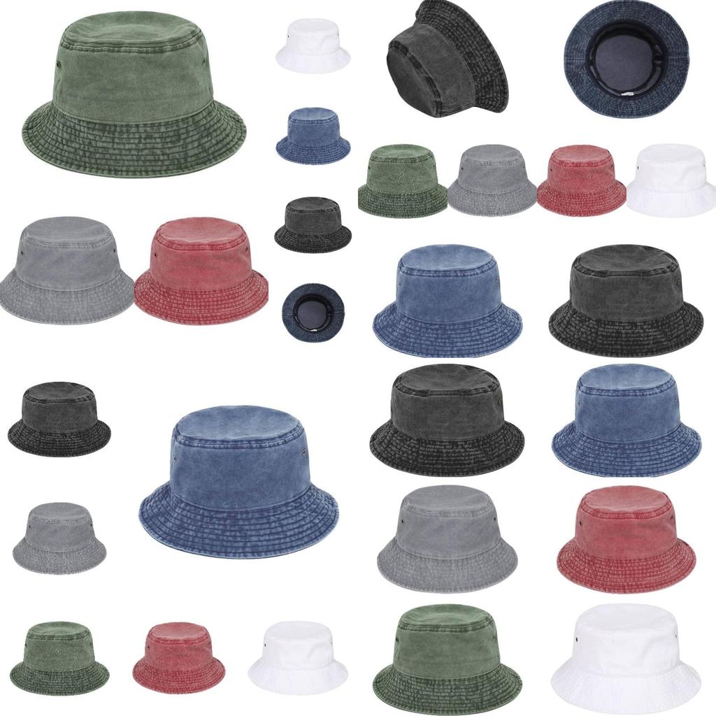 Vintage Cotton Bucket Hat For Men And Women With Large Brim
