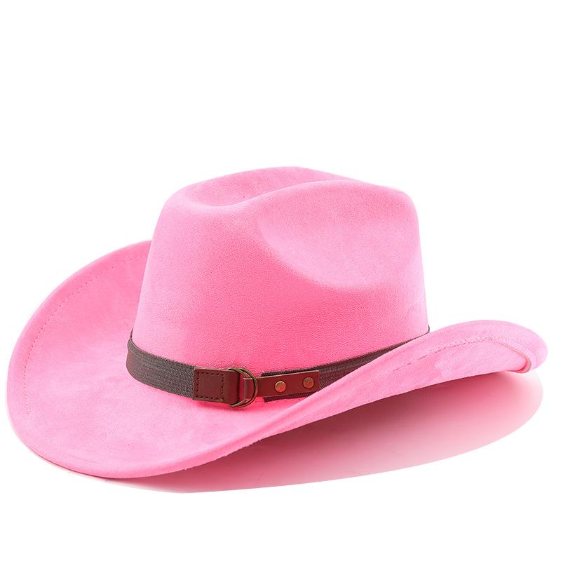 Retro Style Suede Western Cowboy Hat Woolen Jazz Top Hat Men and Women's Ethnic Style Autumn and Winter Felt Hat Big Eaves Hat